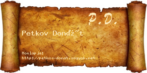 Petkov Donát névjegykártya