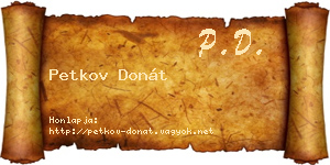 Petkov Donát névjegykártya